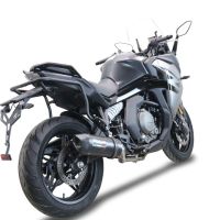 Exhaust compatible with Cf Moto 650 Gt 2022-2024, Furore Nero, Slip-on exhaust including link pipe and removable db killer 