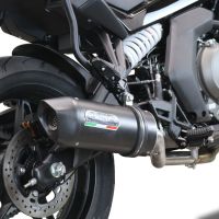 Exhaust compatible with Cf Moto 650 Gt 2022-2024, Furore Nero, Slip-on exhaust including link pipe and removable db killer 