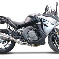 GPR exhaust compatible with  Cf Moto 650 Gt 2022-2024, New Grand Prix Evo Titanium, Slip-on exhaust including link pipe and removable db killer 