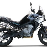 Exhaust compatible with Cf Moto 800 Mt Sport 2022-2024, Dual Inox, Slip-on exhaust including removable db killer and link pipe, EPA-compliant 