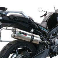 Exhaust compatible with Cf Moto 800 Mt Sport 2022-2024, Dual Inox, Slip-on exhaust including removable db killer and link pipe, EPA-compliant 