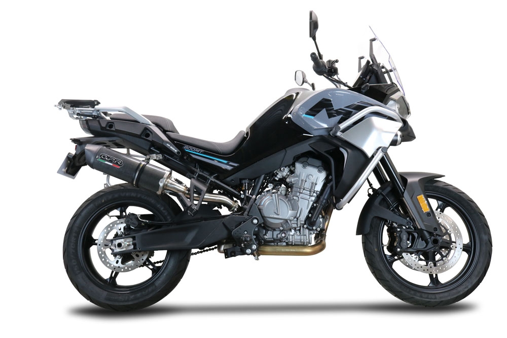 Exhaust compatible with Cf Moto 800 Mt Touring 2022-2024, Furore Evo4 Poppy, Slip-on exhaust including removable db killer and link pipe, EPA-compliant 