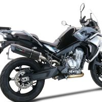 Exhaust compatible with Cf Moto 800 Mt Touring 2022-2024, Furore Evo4 Poppy, Slip-on exhaust including removable db killer and link pipe, EPA-compliant 