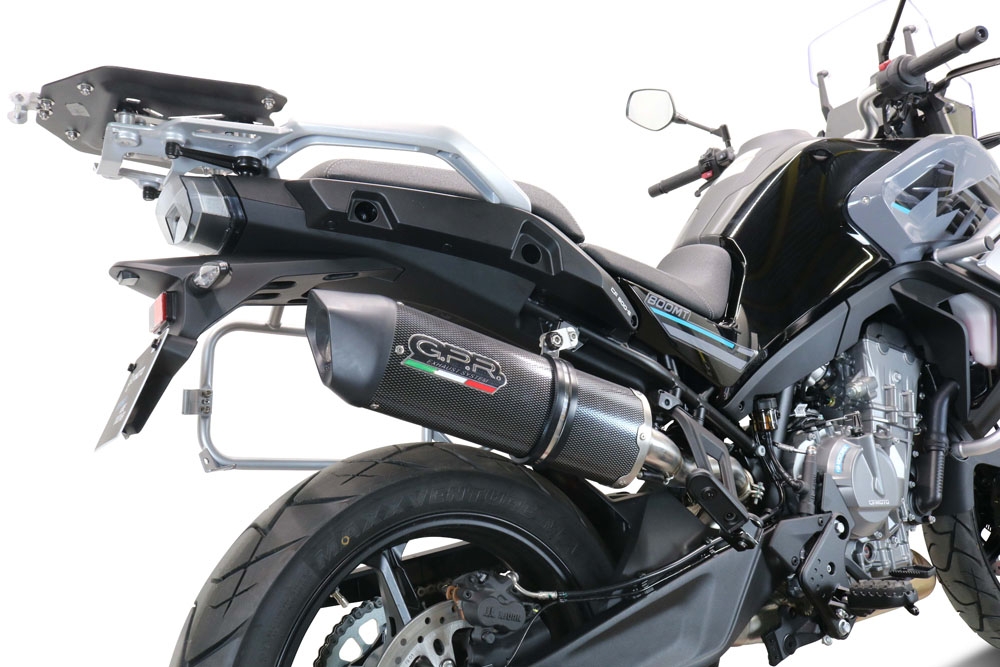 Exhaust compatible with Cf Moto 800 Mt Touring 2022-2024, Furore Evo4 Poppy, Slip-on exhaust including removable db killer and link pipe, EPA-compliant 