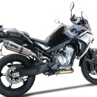 GPR exhaust compatible with  Cf Moto 800 Mt Sport 2022-2024, New Grand Prix Evo Titanium, Slip-on exhaust including removable db killer and link pipe, EPA-compliant 