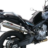 Exhaust compatible with Cf Moto 800 Mt Sport 2022-2024, Satinox , Slip-on exhaust including removable db killer and link pipe, EPA-compliant 