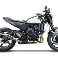 GPR exhaust compatible with Cf Moto 700 CL-X Adv 2022-2024, Deeptone Inox, Homologated legal slip-on exhaust including removable db killer and link pipe 