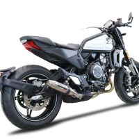 GPR exhaust compatible with Cf Moto 700 CL-X Adv 2022-2024, Deeptone Inox, Homologated legal slip-on exhaust including removable db killer and link pipe 