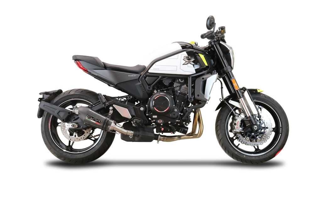 GPR exhaust compatible with  Cf Moto 700 CL-X Sport 2022-2024, New Grand Prix Evo Poppy, Slip-on exhaust including removable db killer and link pipe, EPA-compliant 