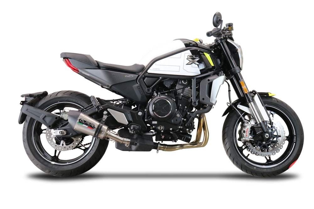 GPR exhaust compatible with  Cf Moto 700 CL-X Sport 2022-2024, New Grand Prix Evo Titanium, Slip-on exhaust including removable db killer and link pipe, EPA-compliant 