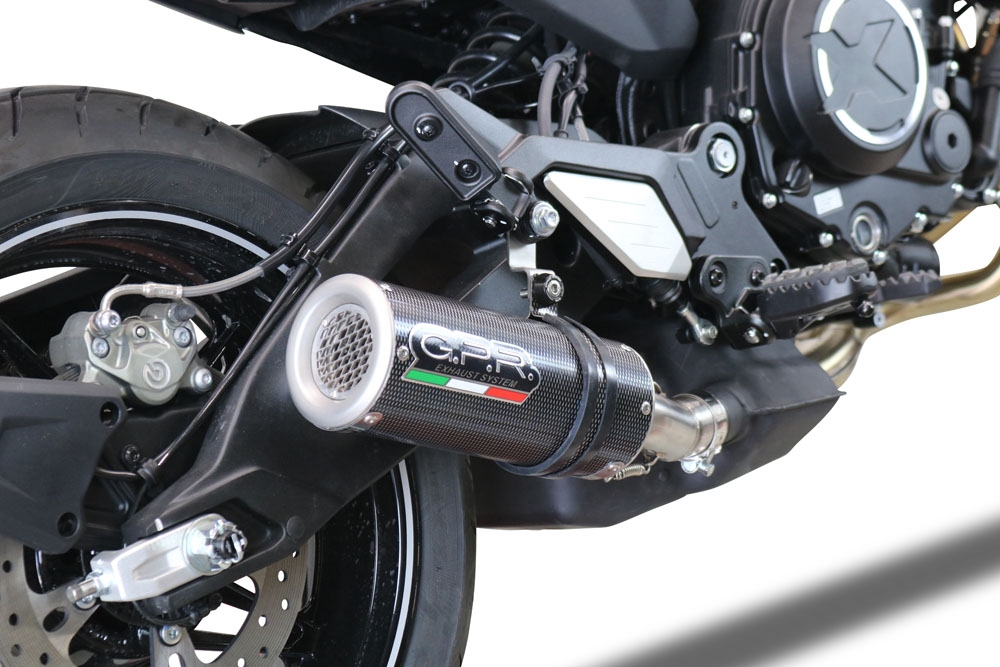 GPR exhaust compatible with Cf Moto 700 CL-X Heritage  2025-2026, M3 Poppy , Homologated legal slip-on exhaust including removable db killer and link pipe 