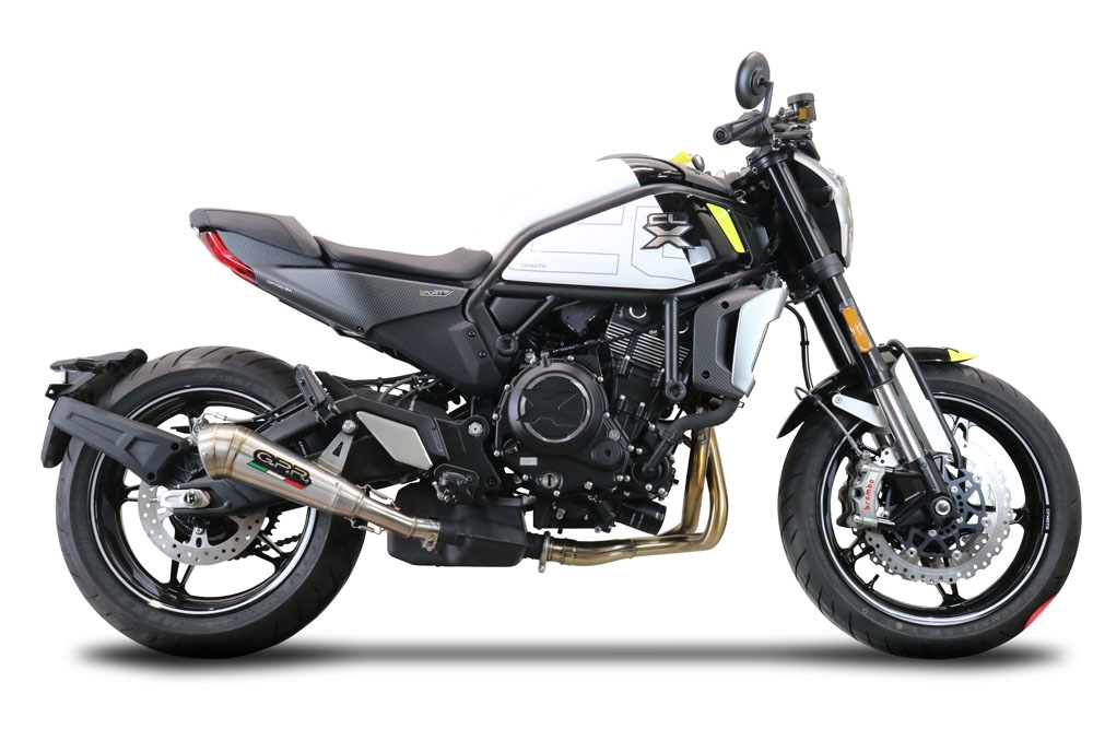 GPR exhaust compatible with Cf Moto 700 CL-X Sport 2025-2026, Powercone Evo, Homologated legal slip-on exhaust including removable db killer and link pipe 