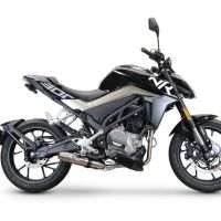 Exhaust compatible with Cf Moto 300 NK 2022-2024, Deeptone Inox, Full system exhaust, including removable db killer 