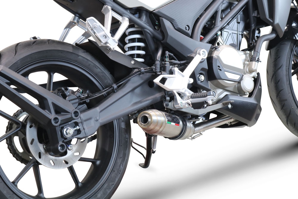 Exhaust compatible with Cf Moto 300 NK 2022-2024, Deeptone Inox, Full system exhaust, including removable db killer 