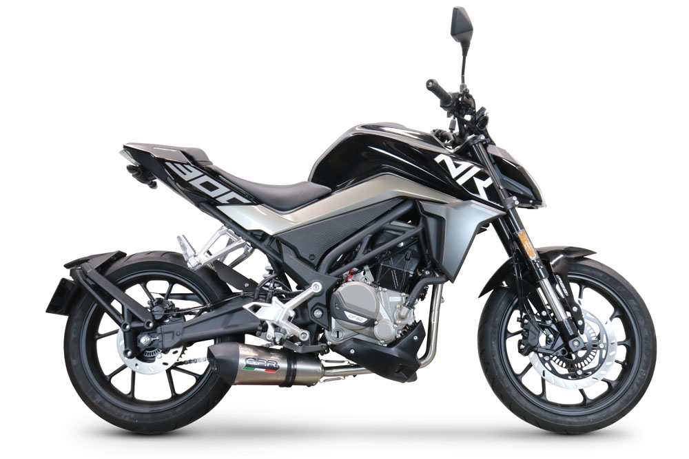 GPR exhaust compatible with  Cf Moto 300 NK 2022-2024, New Grand Prix Evo Titanium, Full system exhaust, including removable db killer 
