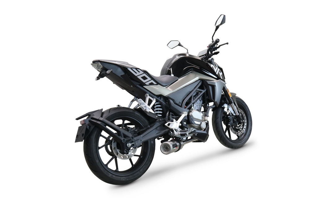 Exhaust compatible with Cf Moto 300 NK 2022-2024, M3 Inox , Full system exhaust, including removable db killer 
