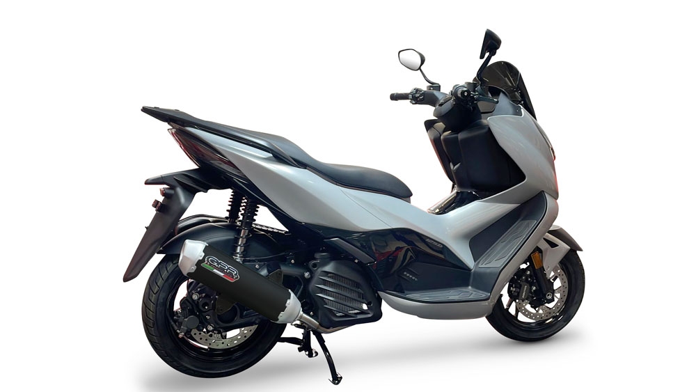 GPR exhaust compatible with Zontes E 125 2023-2024, Pentascooter, Homologated legal full system exhaust, including removable db killer and catalyst 