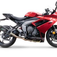 Exhaust compatible with Triumph Daytona 660 2023-2025, Furore Nero, Full system exhaust, including removable db killer 