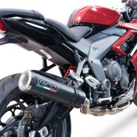 GPR exhaust compatible with Triumph Daytona 660 2023-2025, M3 Black Titanium, Homologated legal full system exhaust, including removable db killer and catalyst 