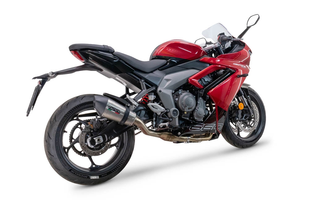 GPR exhaust compatible with  Triumph Daytona 660 2023-2025, New Grand Prix Evo Titanium, Full system exhaust, including removable db killer 