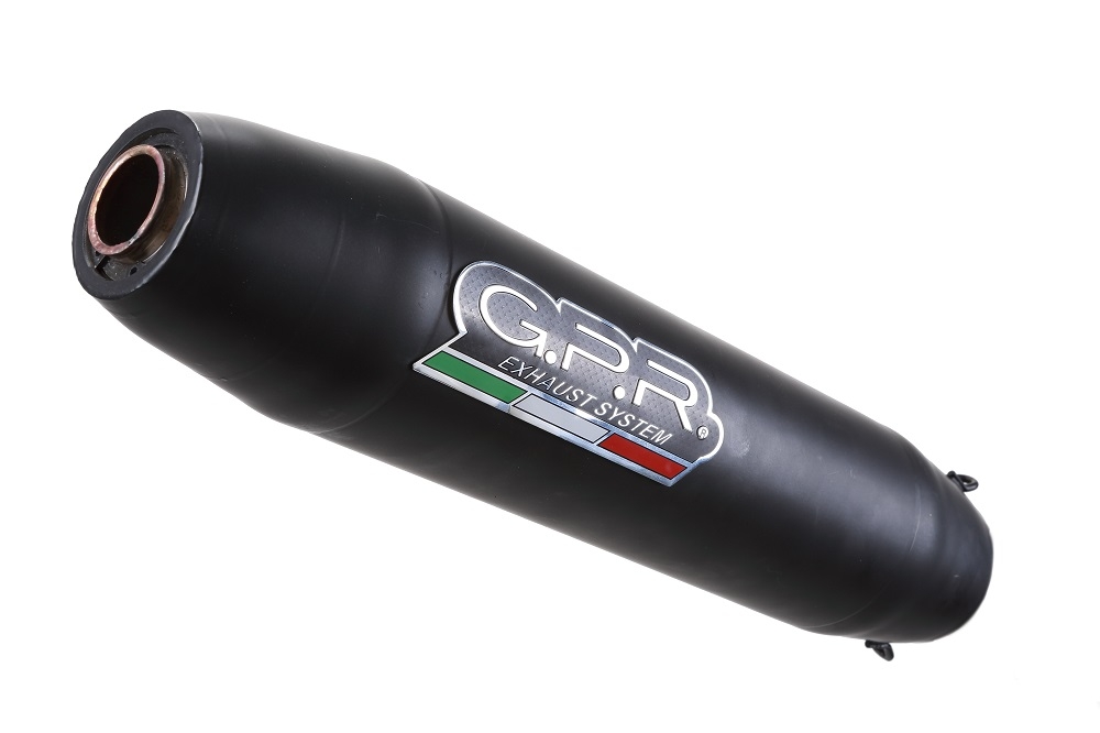 Exhaust compatible with Royal Enfield Meteor 350 2021-2023, Deeptone Nero, Slip-on exhaust including link pipe and removable db killer 