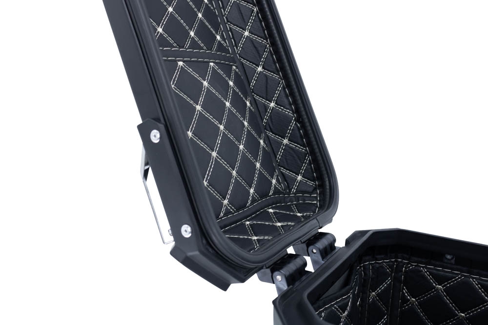 GPR TECH compatible with  Suzuki V-Strom 1050 Xt/De 2020/2024 e5 GPR TECH Pair of side cases aluminum made with contoured right side, silver color with specific pannier holder Capacity 38 LT. + 32 LT.