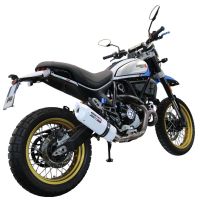 Exhaust compatible with Ducati Scrambler 803 2021-2023, Albus Ceramic, Slip-on exhaust including link pipe and removable db killer 