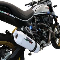 Exhaust compatible with Ducati Scrambler 803 2021-2023, Albus Ceramic, Slip-on exhaust including link pipe and removable db killer 