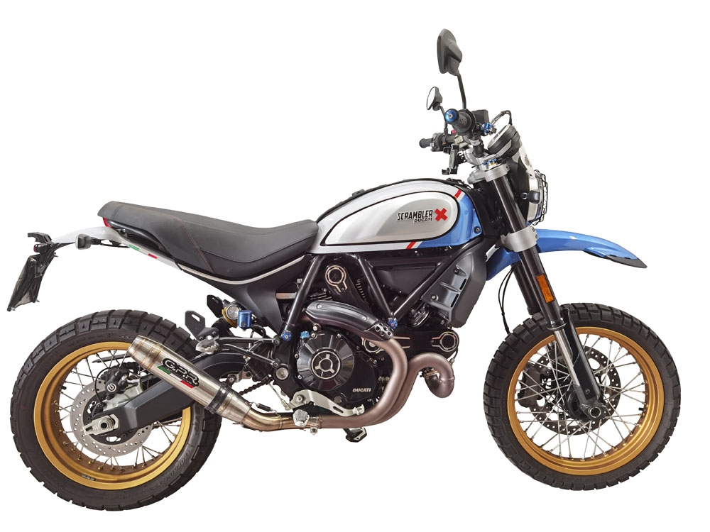 GPR exhaust compatible with Ducati Scrambler 800 Icon -Icon Dark 2021-2022, Deeptone Inox, Homologated legal slip-on exhaust including removable db killer, link pipe and catalyst 