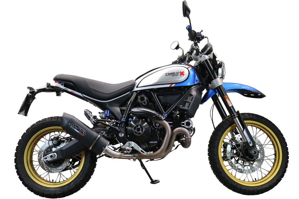 Exhaust compatible with Ducati Scrambler 803 2021-2022, Furore Poppy, Slip-on exhaust including link pipe and removable db killer 