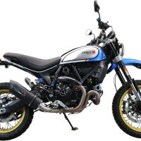 Exhaust compatible with Ducati Scrambler 803 2021-2022, Furore Poppy, Slip-on exhaust including link pipe and removable db killer 