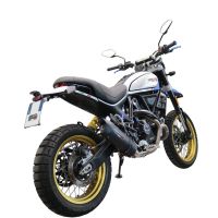 Exhaust compatible with Ducati Scrambler 803 2021-2022, Furore Nero, Slip-on exhaust including link pipe and removable db killer 