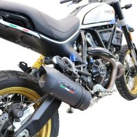Exhaust compatible with Ducati Scrambler 803 2021-2022, Furore Nero, Slip-on exhaust including link pipe and removable db killer 