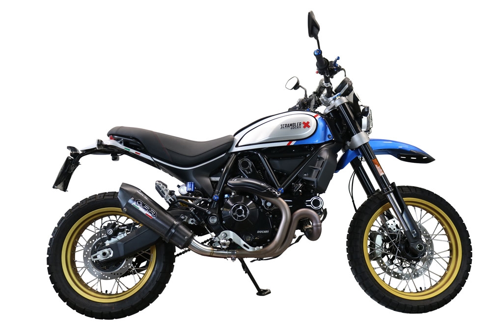 GPR exhaust compatible with Ducati Scrambler 800 Desert Sled -DS Fasthouse 2021-2024, New Grand Prix Evo Poppy, Homologated legal slip-on exhaust including removable db killer, link pipe and catalyst 