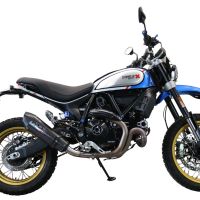GPR exhaust compatible with Ducati Scrambler 800 Desert Sled -DS Fasthouse 2021-2024, New Grand Prix Evo Poppy, Homologated legal slip-on exhaust including removable db killer, link pipe and catalyst 