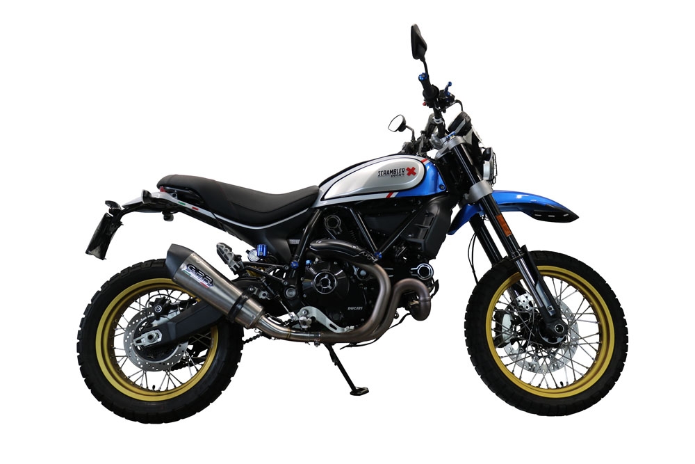GPR exhaust compatible with  Ducati Scrambler 803 2021-2023, New Grand Prix Evo Titanium, Slip-on exhaust including link pipe and removable db killer 