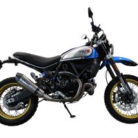GPR exhaust compatible with  Ducati Scrambler 803 2021-2023, New Grand Prix Evo Titanium, Slip-on exhaust including link pipe and removable db killer 