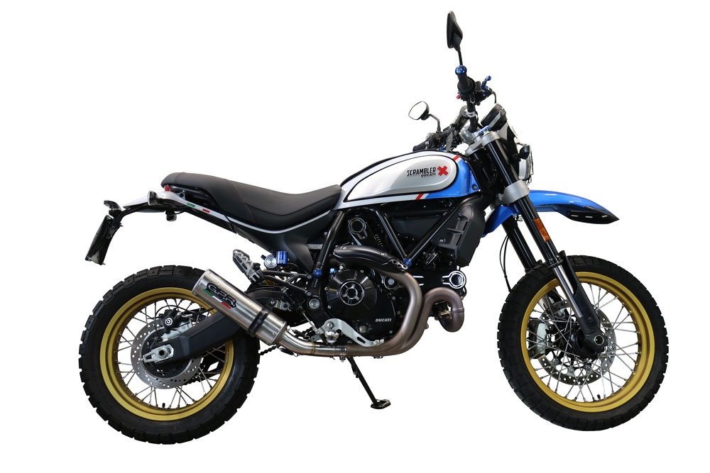 Exhaust compatible with Ducati Scrambler 803 2021-2024, M3 Inox , Slip-on exhaust including link pipe and removable db killer 