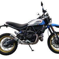 Exhaust compatible with Ducati Scrambler 803 2021-2024, M3 Inox , Slip-on exhaust including link pipe and removable db killer 