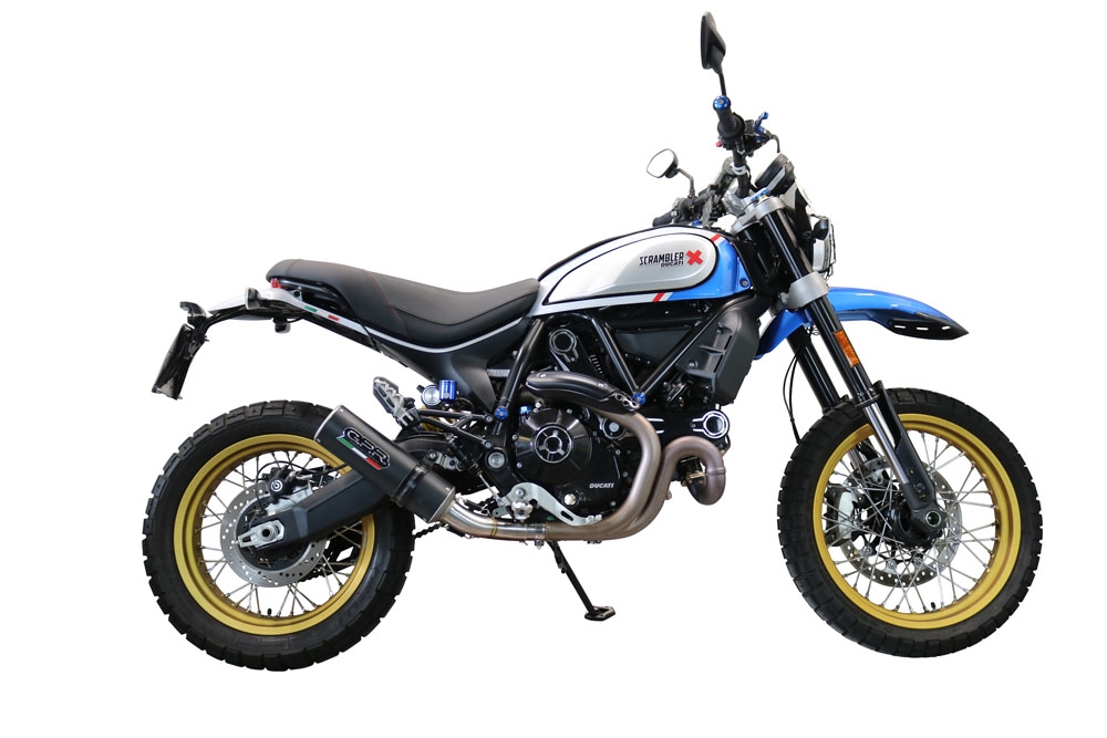 GPR exhaust compatible with Ducati Scrambler 800 Desert Sled -DS Fasthouse 2021-2024, M3 Black Titanium, Homologated legal slip-on exhaust including removable db killer, link pipe and catalyst 