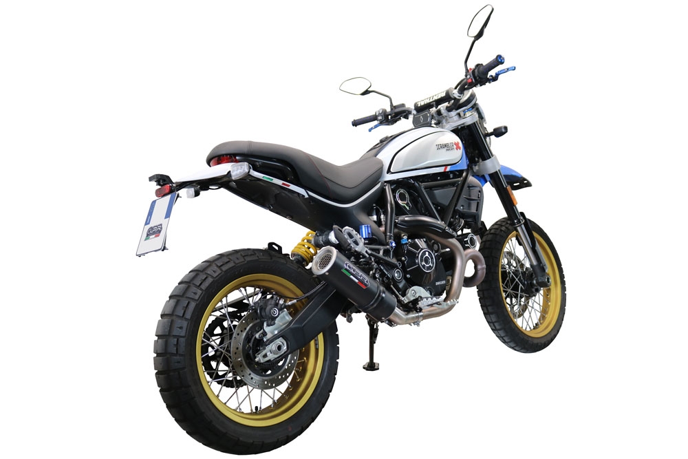 GPR exhaust compatible with Ducati Scrambler 800 Desert Sled -DS Fasthouse 2021-2024, M3 Black Titanium, Homologated legal slip-on exhaust including removable db killer, link pipe and catalyst 