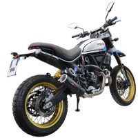 GPR exhaust compatible with Ducati Scrambler 800 Desert Sled -DS Fasthouse 2021-2024, M3 Black Titanium, Homologated legal slip-on exhaust including removable db killer, link pipe and catalyst 