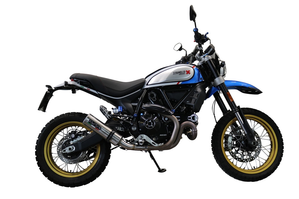 GPR exhaust compatible with Ducati Scrambler 800 Icon -Icon Dark 2021-2022, M3 Titanium Natural, Homologated legal slip-on exhaust including removable db killer, link pipe and catalyst 