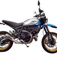 Exhaust compatible with Ducati Scrambler 803 2021-2024, Powercone Evo, Slip-on exhaust including link pipe and removable db killer 