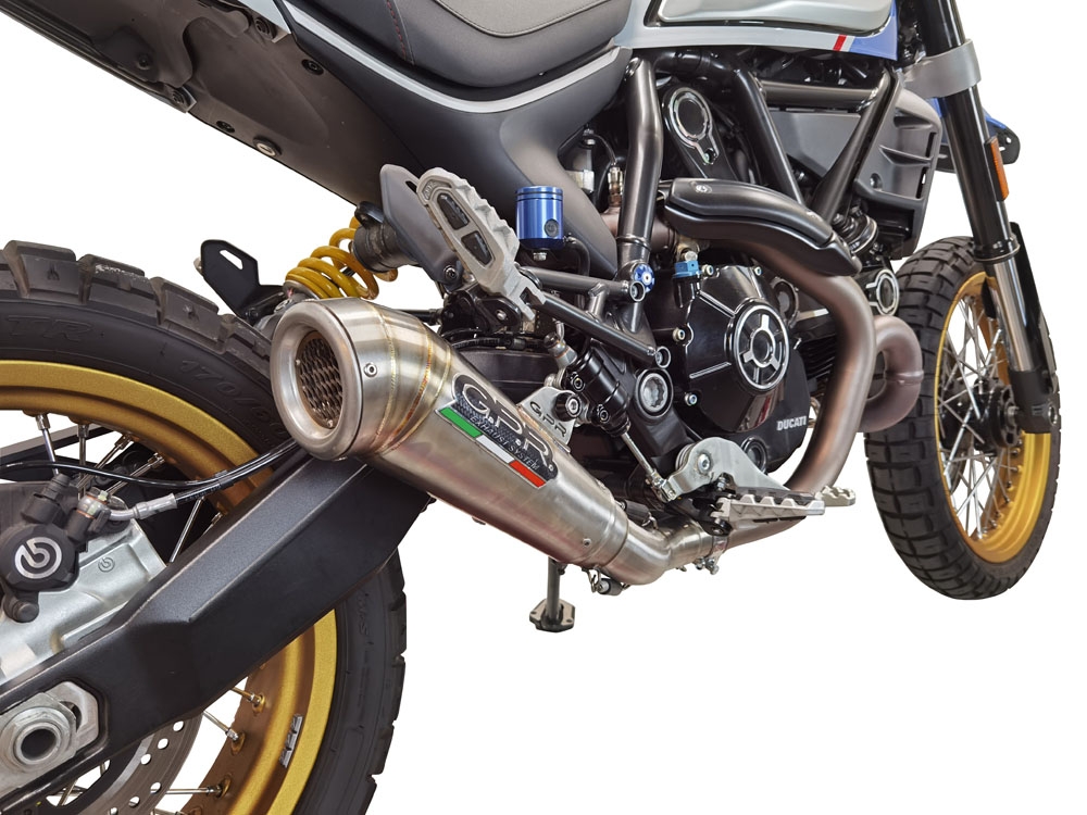 Exhaust compatible with Ducati Scrambler 803 2021-2024, Powercone Evo, Slip-on exhaust including link pipe and removable db killer 