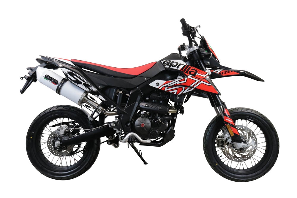 Exhaust compatible with Aprilia Sx 125 2021-2024, Albus Evo4, Slip-on exhaust including link pipe and removable db killer 