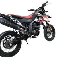 Exhaust compatible with Aprilia Rx 125 2021-2024, Furore Evo4 Nero, Slip-on exhaust including link pipe and removable db killer 