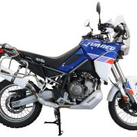 Exhaust compatible with Aprilia Tuareg 660 2021-2024, Albus Evo4, Slip-on exhaust including removable db killer and link pipe, EPA-compliant 