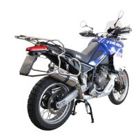 Exhaust compatible with Aprilia Tuareg 660 2021-2024, Dual Inox, Slip-on exhaust including removable db killer and link pipe, EPA-compliant 