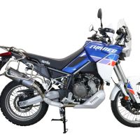 Exhaust compatible with Aprilia Tuareg 660 2021-2024, Dual Poppy, Slip-on exhaust including removable db killer and link pipe, EPA-compliant 